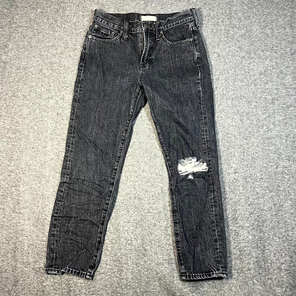 Madewell The Perfect Vintage Jean Women’s Size 26 High Rise Black Distressed